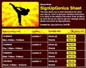 martial arts kung fu karate tae kwon do sign up sheet