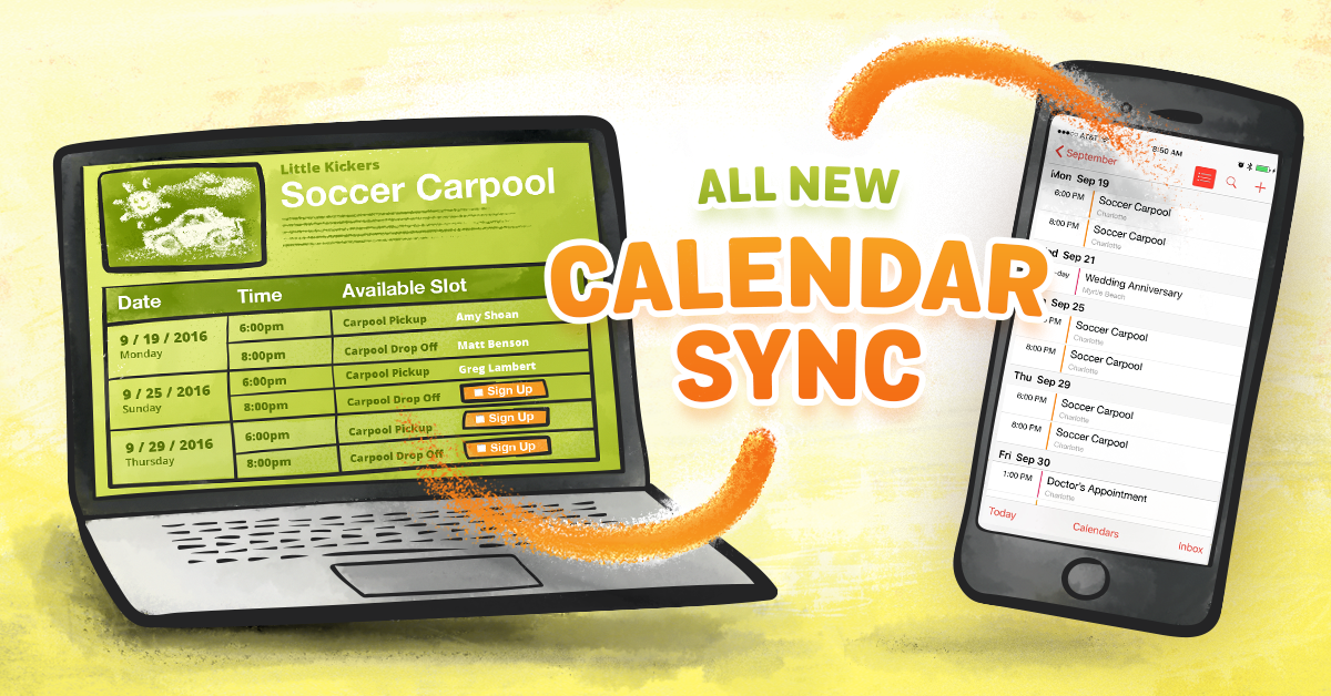 SignUpGenius, calendar sync, sync sign up slots, sync sign up, digital calendar