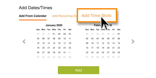Sign Up For Time Slots App