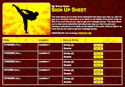 martial arts kung fu karate tae kwon do sign up sheet
