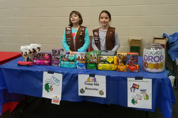Girl Scout cookie booths, Raleigh Girl Scouts, Brownies, Cadettes