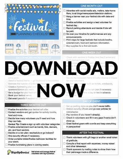 Festival Planning Checklist