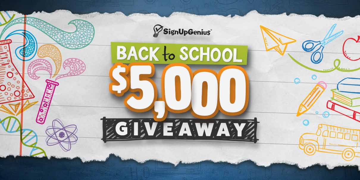 signupgenius contest giveaway $5000 back-to-school