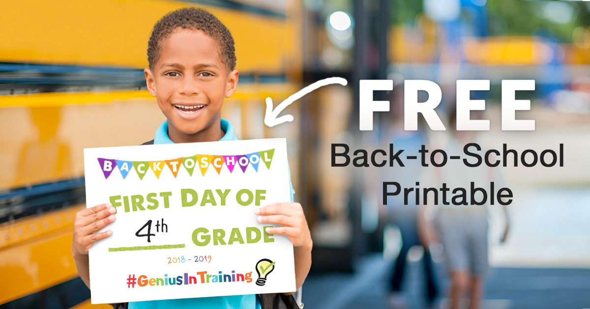 Free Printable Back to School Sign