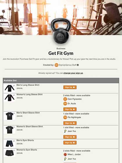 Fitness Class Schedule Sign Up Software