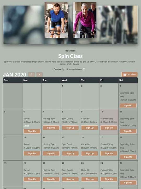 Fitness Class Schedule Sign Up Software 