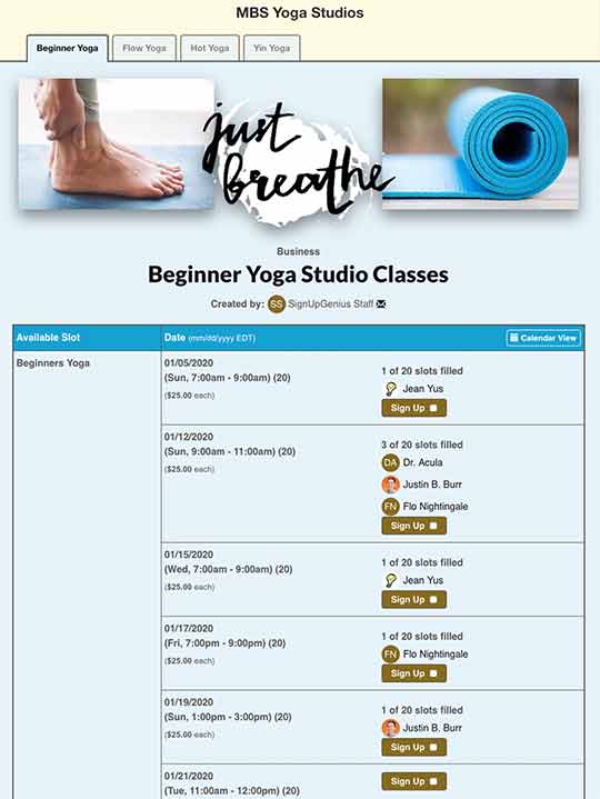 yoga studio scheduling software