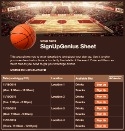 Basketball Court sign up sheet